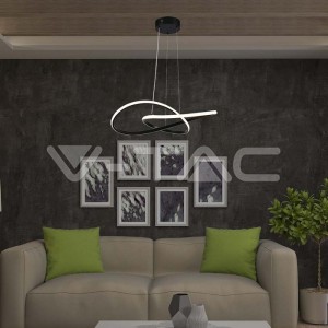 20W LED Висяща Декоративна Лампа Ф500 Черно Тяло 3000K