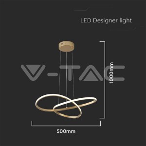 20W LED Висяща Декоративна Лампа Ф500 Златно Тяло 3000K
