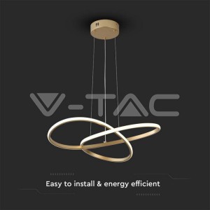 20W LED Висяща Декоративна Лампа Ф500 Златно Тяло 3000K