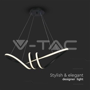 24W LED Висяща Декоративна Лампа 720*300 Черно Тяло 3000K