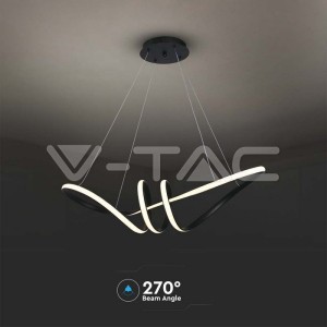 24W LED Висяща Декоративна Лампа 720*300 Черно Тяло 3000K
