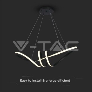 24W LED Висяща Декоративна Лампа 720*300 Черно Тяло 3000K