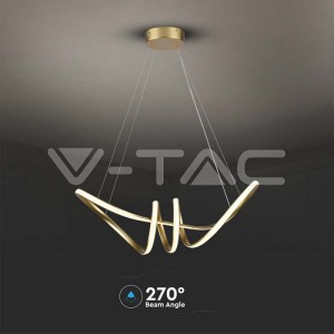 24W LED Висяща Декоративна Лампа 720*300 Златно Тяло 3000K