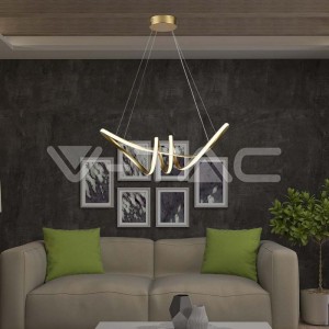 24W LED Висяща Декоративна Лампа 720*300 Златно Тяло 3000K