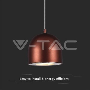 8.5W LED Висяща Лампа Φ100 Кафяво Тяло 3000K
