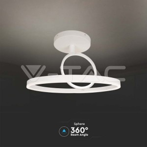 LED Осветител 38W Плафон 500x200мм 3000K Бял Двоен Кръг