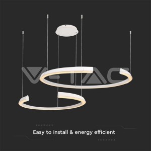 LED Осветител 48W Висящ 1100x800x1200мм Димиращ Бял 4000К