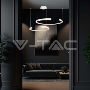 LED Осветител 48W Висящ 1100x800x1200мм Димиращ Бял 4000К