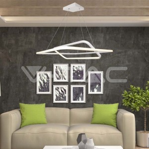 LED Осветител 50W Висящ 600x600x1200мм Димиращ Бял 4000К