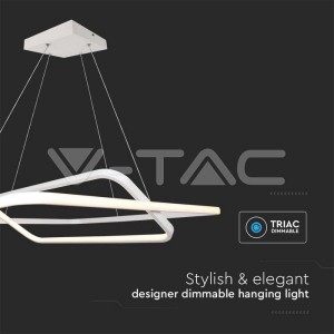 LED Осветител 50W Висящ 600x600x1200мм Димиращ Бял 4000К