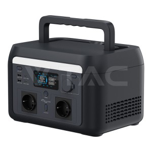 Преносима захранваща станция V-TAC 1000W / 614.4Wh LiFePO4, Wi-Fi & Bluetooth