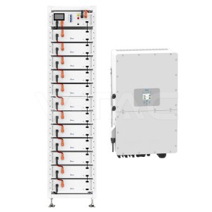 Индустриален Соларен Комплект V-TAC & Deye: 50kW Хибриден Инвертор + 61.44kWh Литиева Батерия (Високо Напрежение), IP20