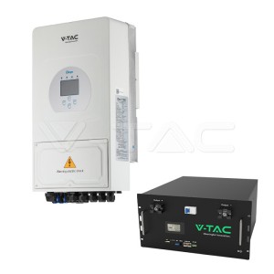 Соларен Комплект V-TAC & Deye: 6kW Хибриден Монофазен Инвертор и 9.6kWh Литиева Батерия LiFePO4